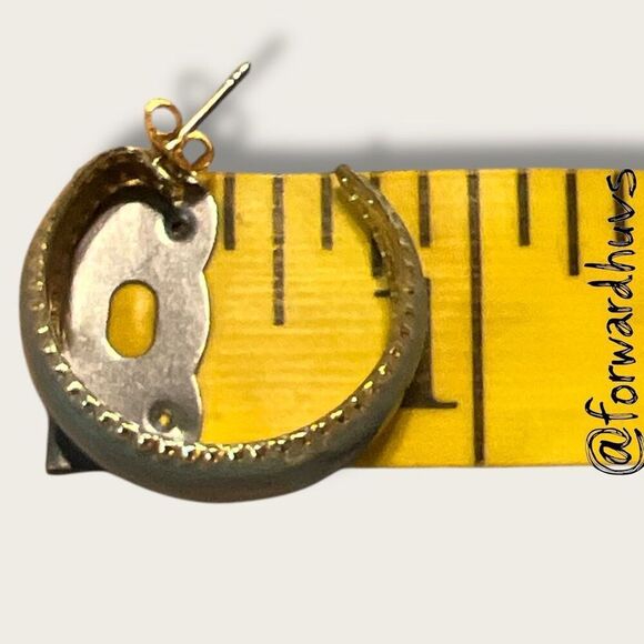 Bundle Sale 3 for $15 | Gold-Tone 3/4” Enamel Earrings - Picture 6 of 9